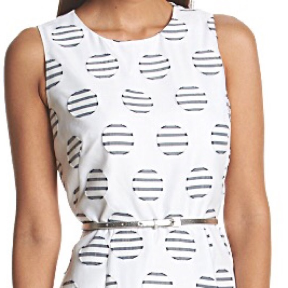 Calvin Klein-Navy/Wht Burnout Dot Dress - Picture 2 of 4